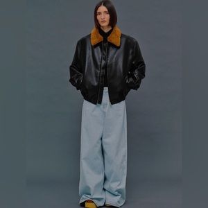 Source Unknown Vegan Oversized Leather Jacket O/S (Brand New)